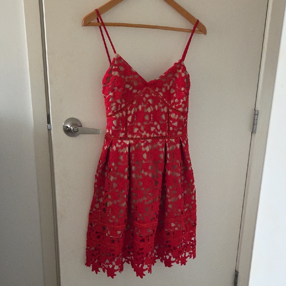 Elegant Red Lace Dress